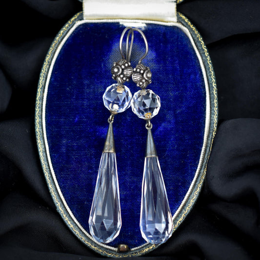 Antique Art Deco 3 Carat Diamond Drop Earrings In Platinum For Sale At P - Foto 5