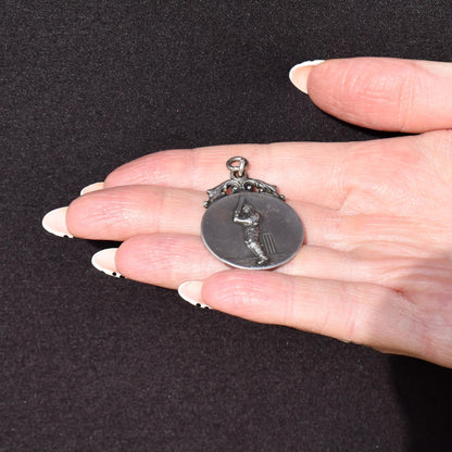 Art Deco 'Cricket' Medal Medallion Pendant | Dated 1932