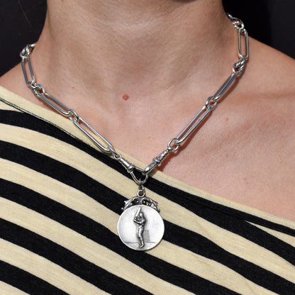 Art Deco 'Cricket' Medal Medallion Pendant | Dated 1932