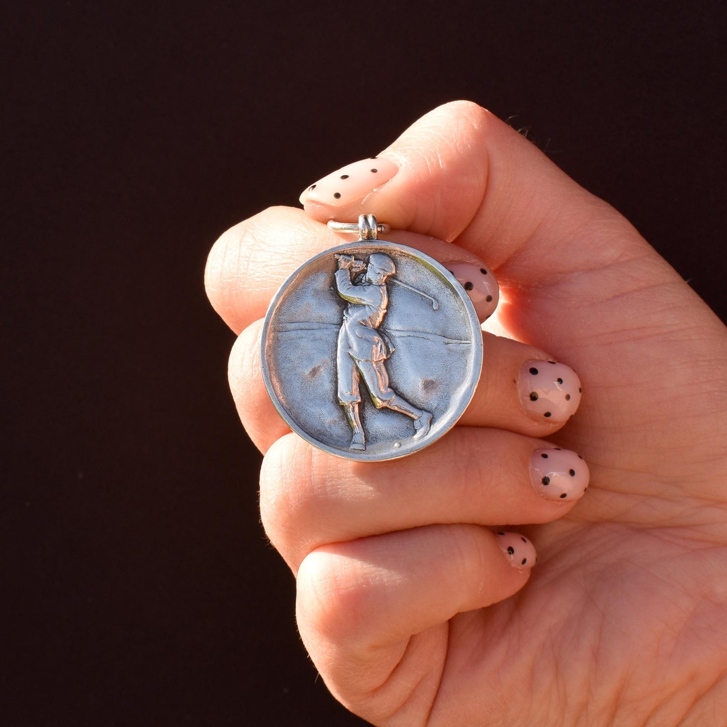 Vintage Golf 'Golfer' Medal Medallion Pendant | Dated 1945