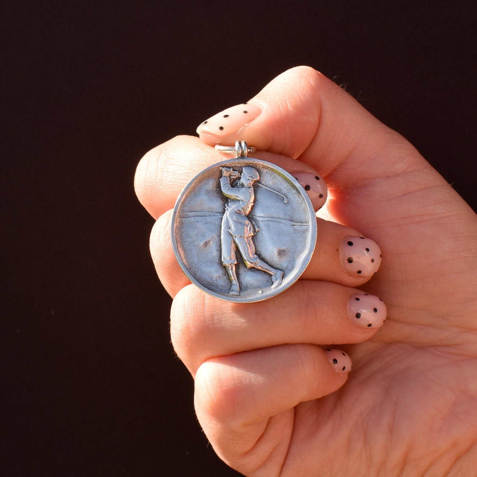 Vintage Golf 'Golfer' Medal Medallion Pendant | Dated 1945