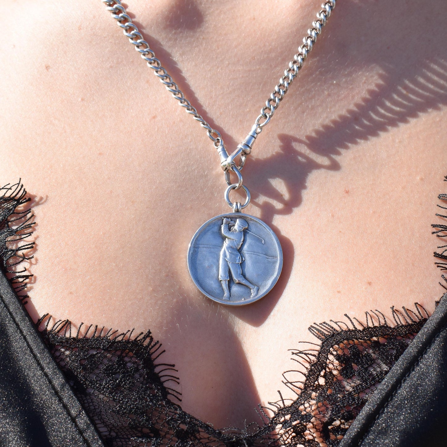 Vintage Golf 'Golfer' Medal Medallion Pendant | Dated 1945