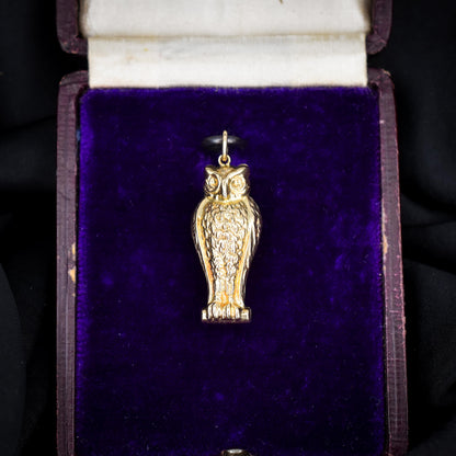 Vintage 9ct Gold Wise Owl Charm Pendant