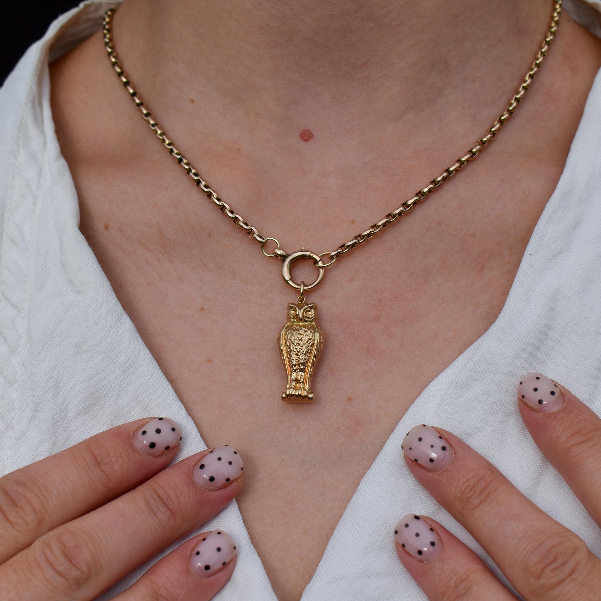 Vintage 9ct Gold Wise Owl Charm Pendant