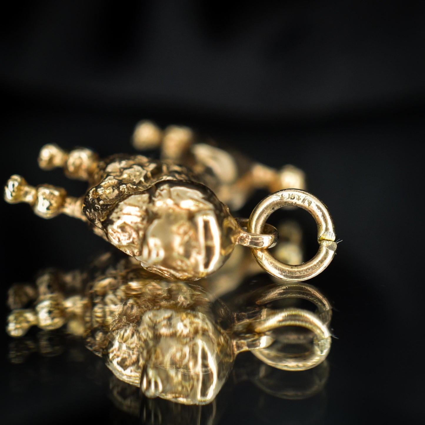 Vintage 9ct Gold Poodle Dog Charm Pendant - Birmingham 1966