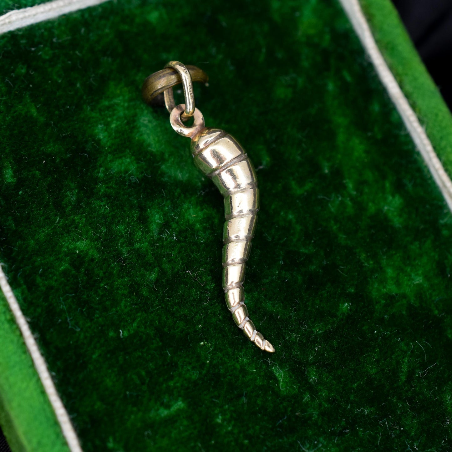 Vintage 9ct Yellow Gold Italian Horn of Plenty 'Cornicello' Charm Pendant