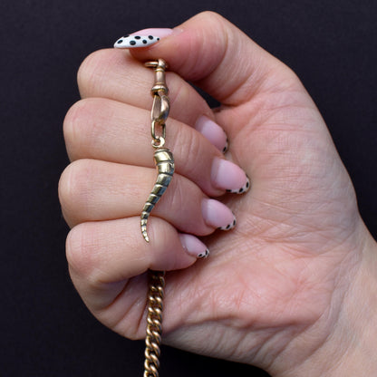 Vintage 9ct Yellow Gold Italian Horn of Plenty 'Cornicello' Charm Pendant