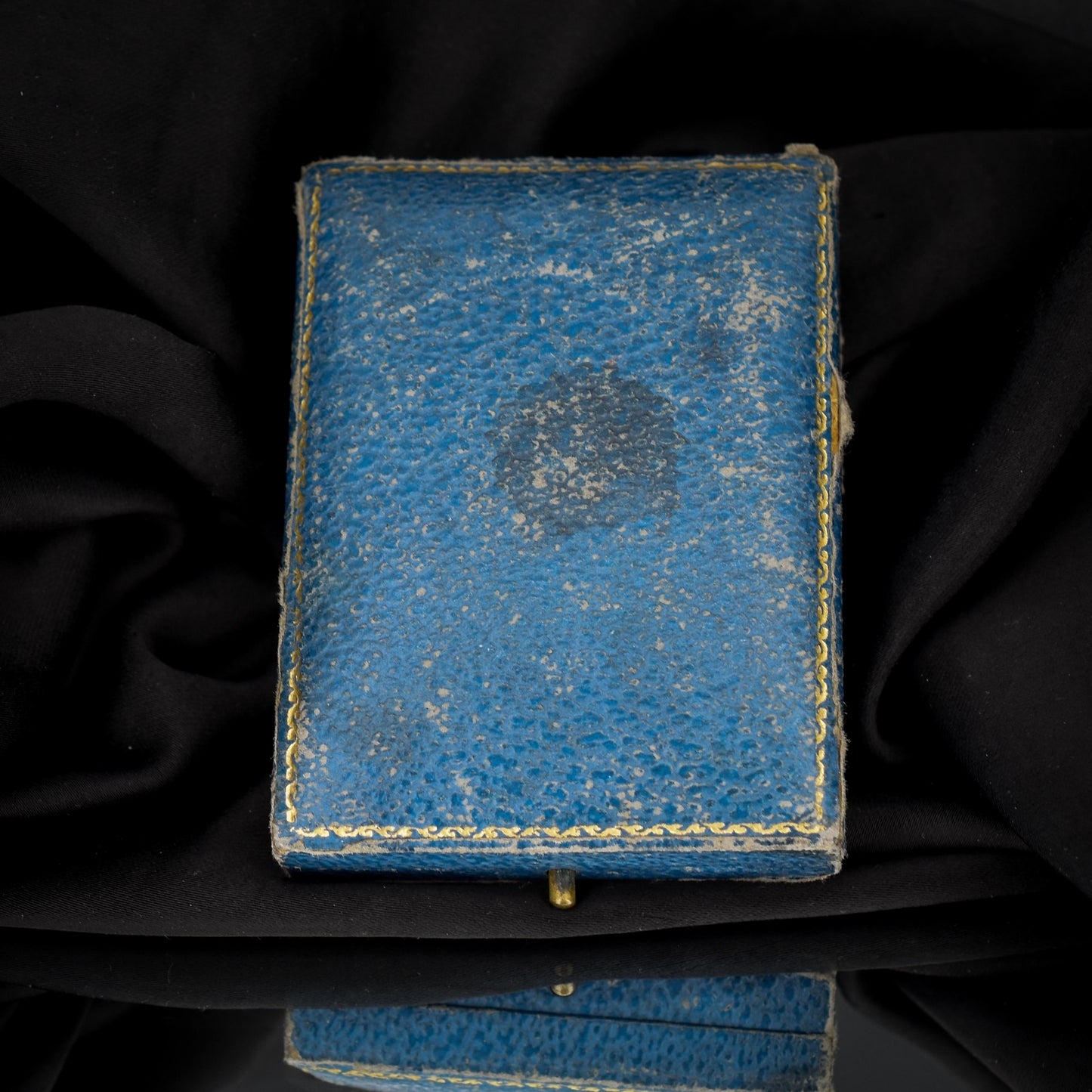 Antique Boxed Old Cut Paste Gold and Silver Drop Earrings