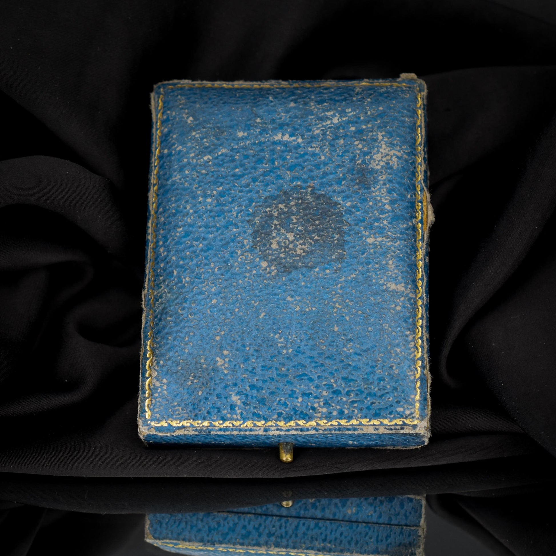 Antique Boxed Old Cut Paste Gold and Silver Drop Earrings