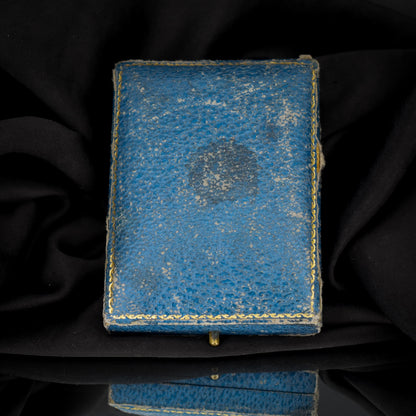 Antique Boxed Old Cut Paste Gold and Silver Drop Earrings