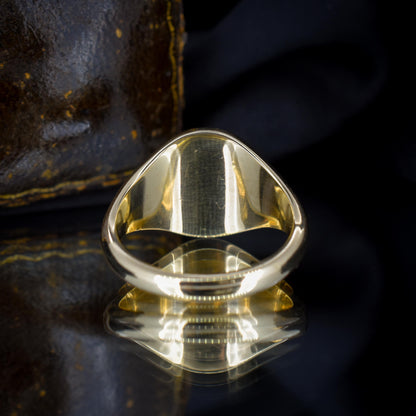 Vintage 10.3g 9ct Gold Oval Signet Ring - Dated Birmingham 1966