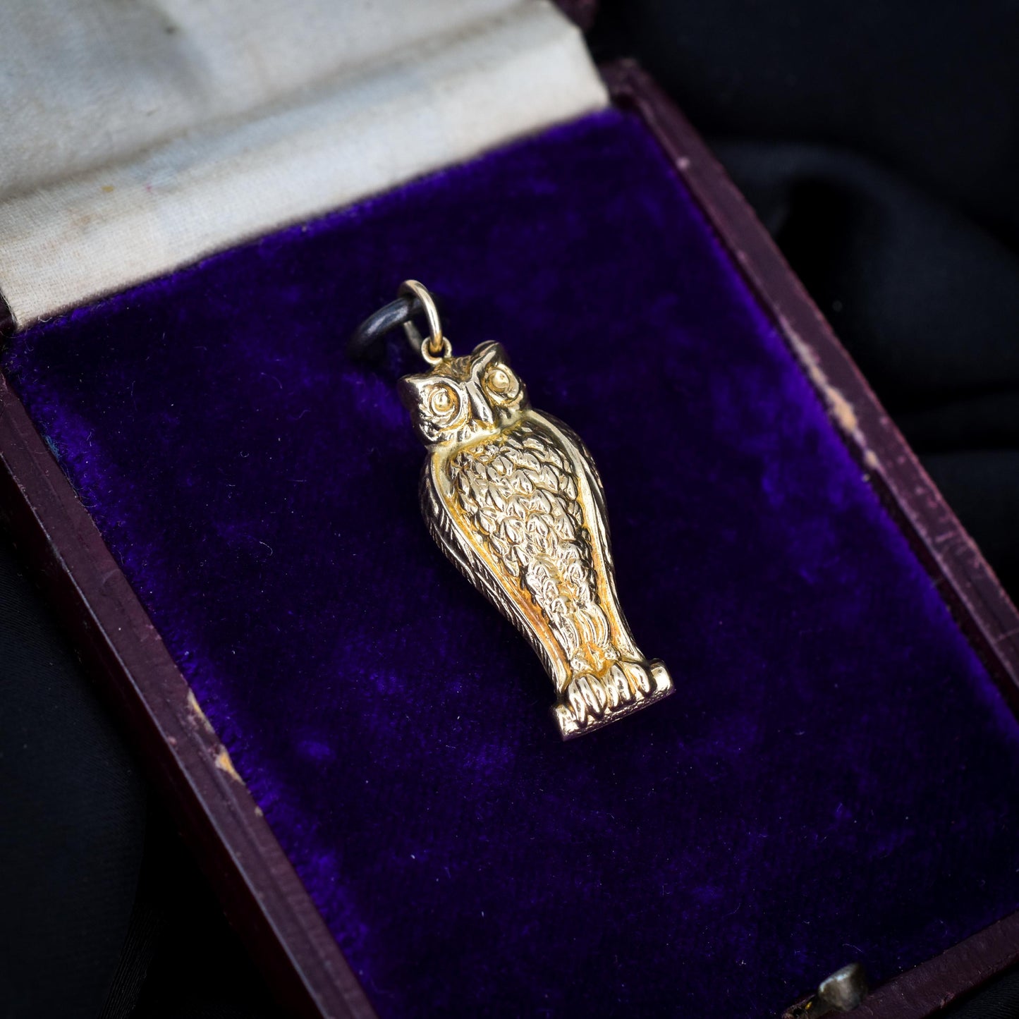 Vintage 9ct Gold Wise Owl Charm Pendant