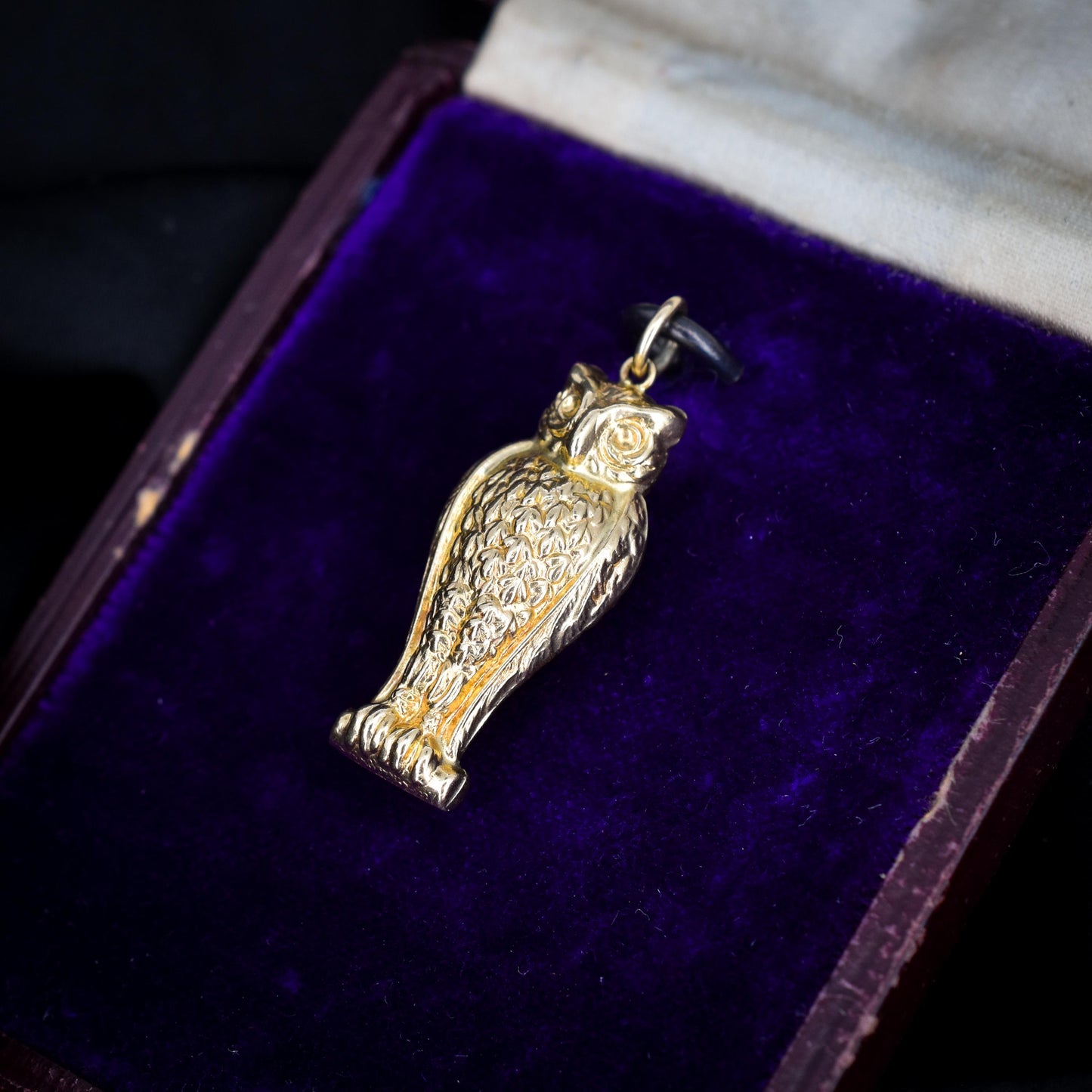 Vintage 9ct Gold Wise Owl Charm Pendant