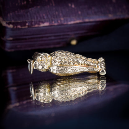Vintage 9ct Gold Wise Owl Charm Pendant