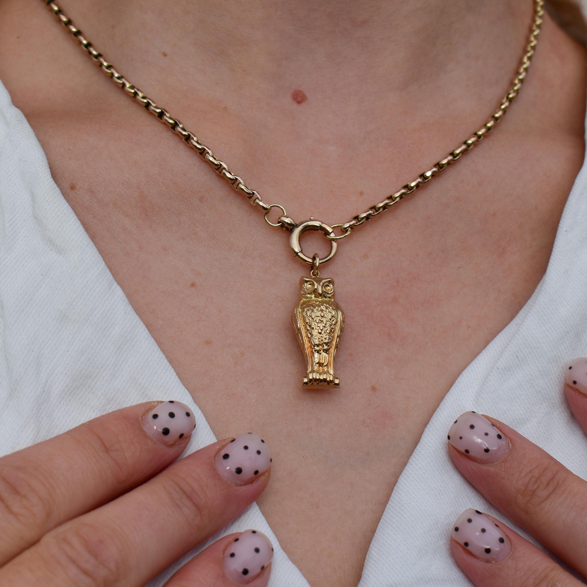 Vintage 9ct Gold Wise Owl Charm Pendant