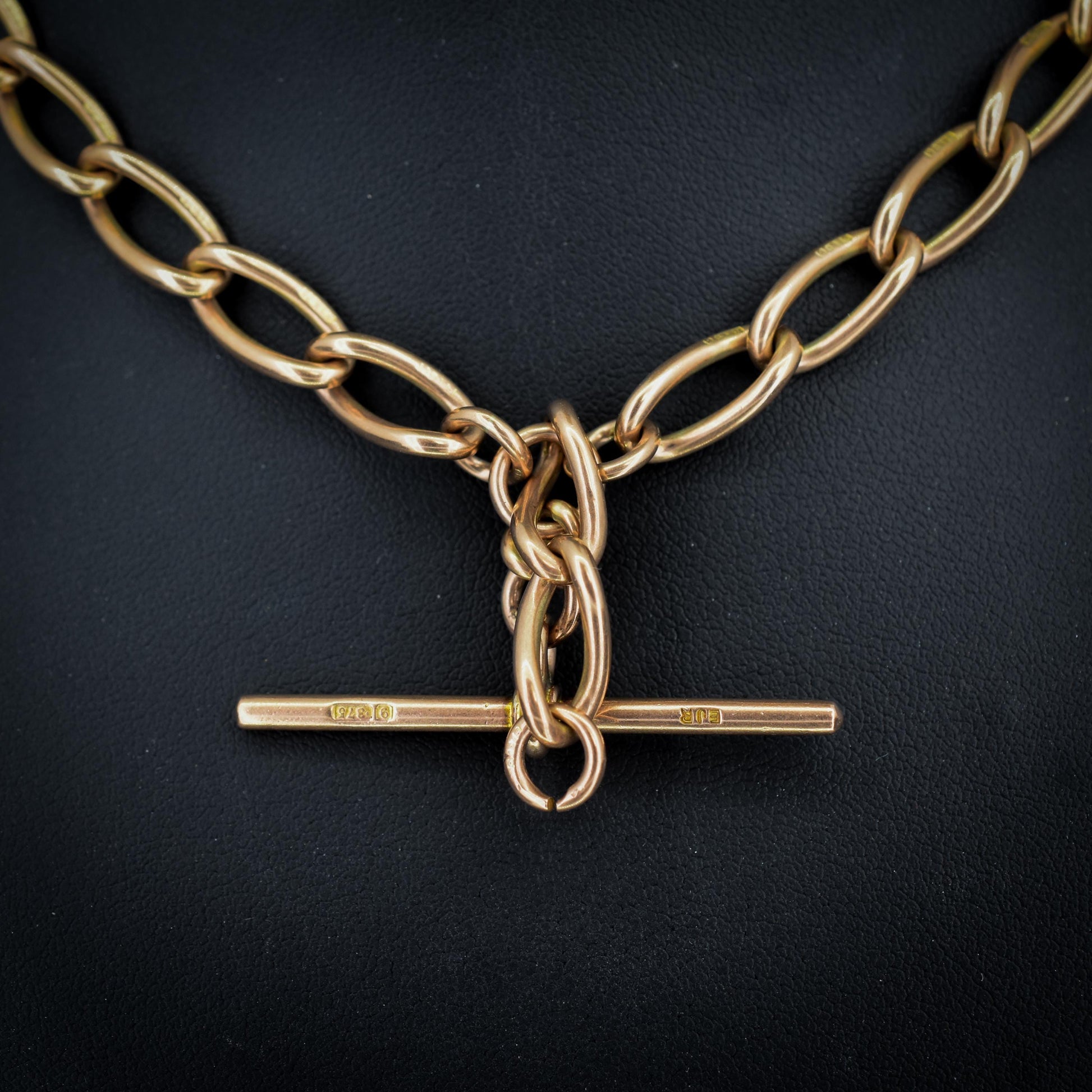 Antique 9ct Gold Oval Link Albert Watch Chain Necklace | 15.5" | Chester 1923