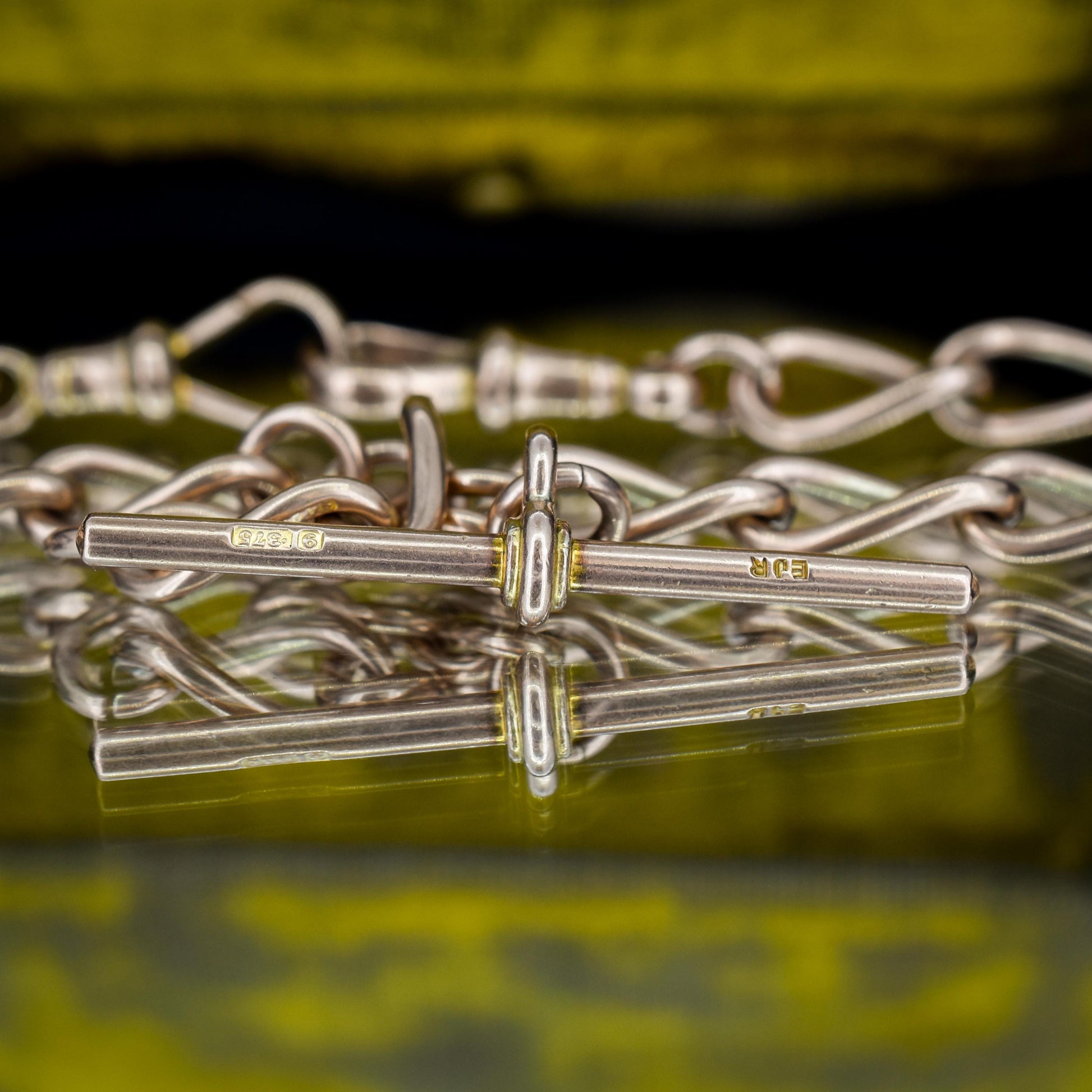 Antique 9ct Gold Oval Link Albert Watch Chain Necklace | 15.5" | Chester 1923