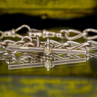 Antique 9ct Gold Oval Link Albert Watch Chain Necklace | 15.5" | Chester 1923