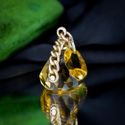 Antique Victorian Heavy Citrine Spinning Swivel Fob Gold Charm Pendant