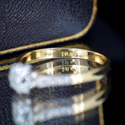 Antique 0.60 Old Cut Diamond 18ct Gold Platinum Solitaire Engagement Ring