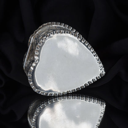 Antique Birmingham 1897 Sterling Silver Heart Trinket Jewellery Box