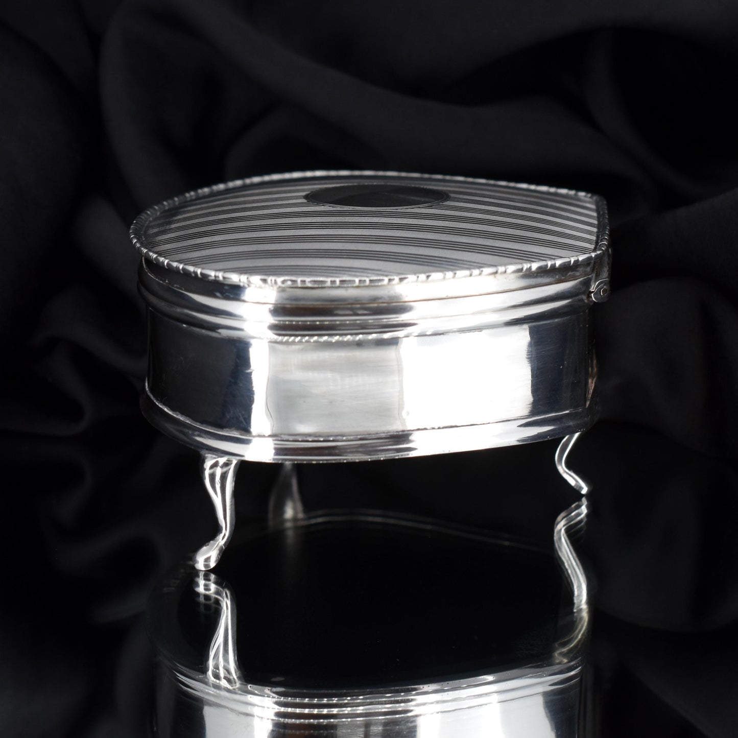 Antique Birmingham 1923 Sterling Silver Clam Trinket Jewellery Box