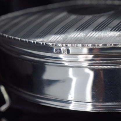 Antique Birmingham 1923 Sterling Silver Clam Trinket Jewellery Box