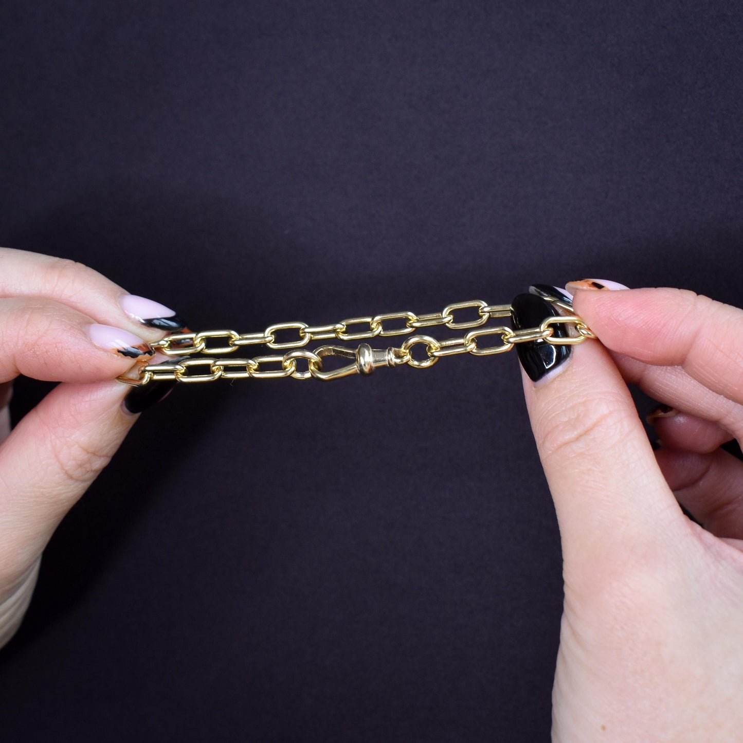 Vintage Gold on Sterling Silver Paper Link Chain Bracelet | 7.5"