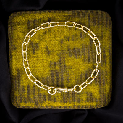 Vintage Gold on Sterling Silver Paper Link Chain Bracelet | 7.5"