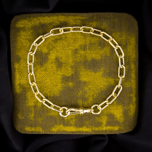 Vintage Gold on Sterling Silver Paper Link Chain Bracelet | 7.5"