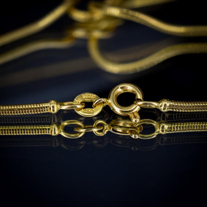 Emerald and Diamond Lariat Knot 18ct Gold Snake Chain Drop Necklace | 15.75"