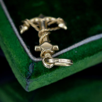 Vintage 18ct Yellow Gold Anchor Rope Nautical Pendant