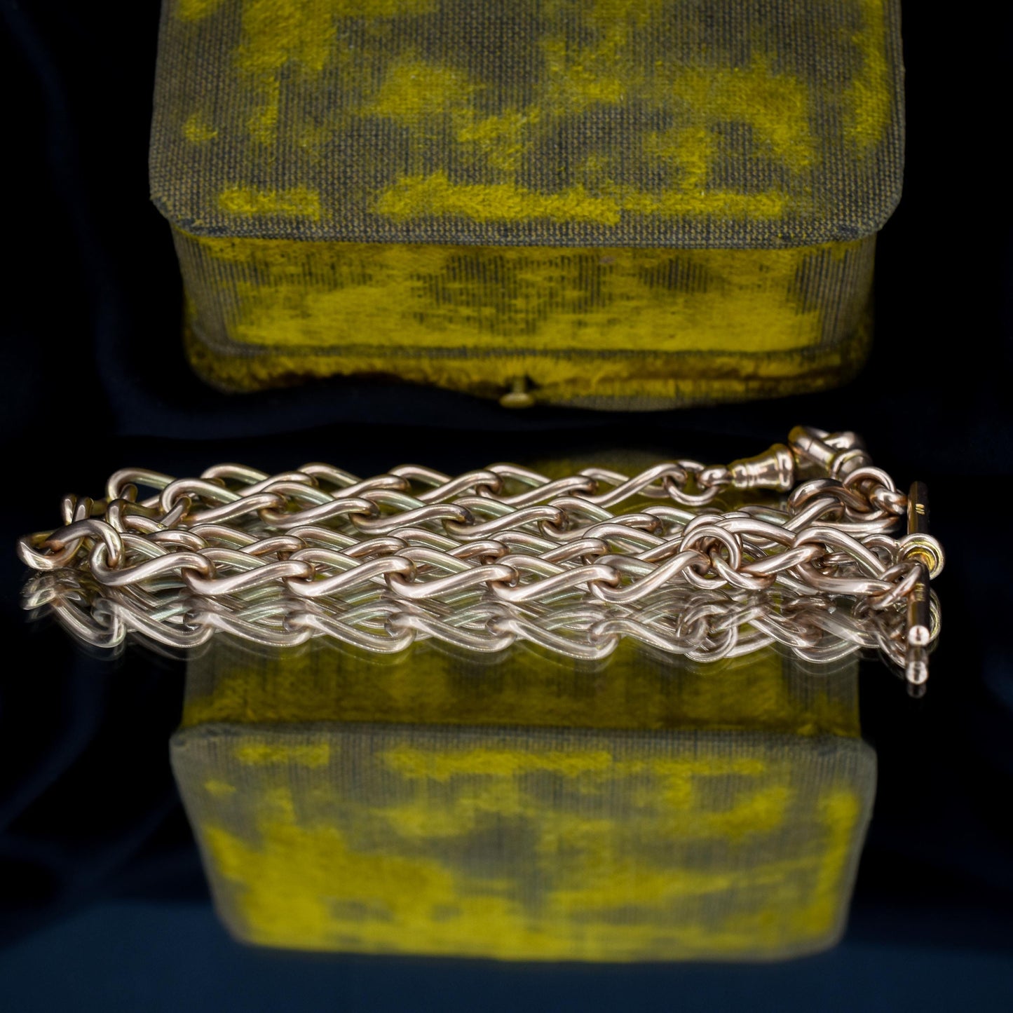 Antique 9ct Gold Oval Link Albert Watch Chain Necklace | 15.5" | Chester 1923