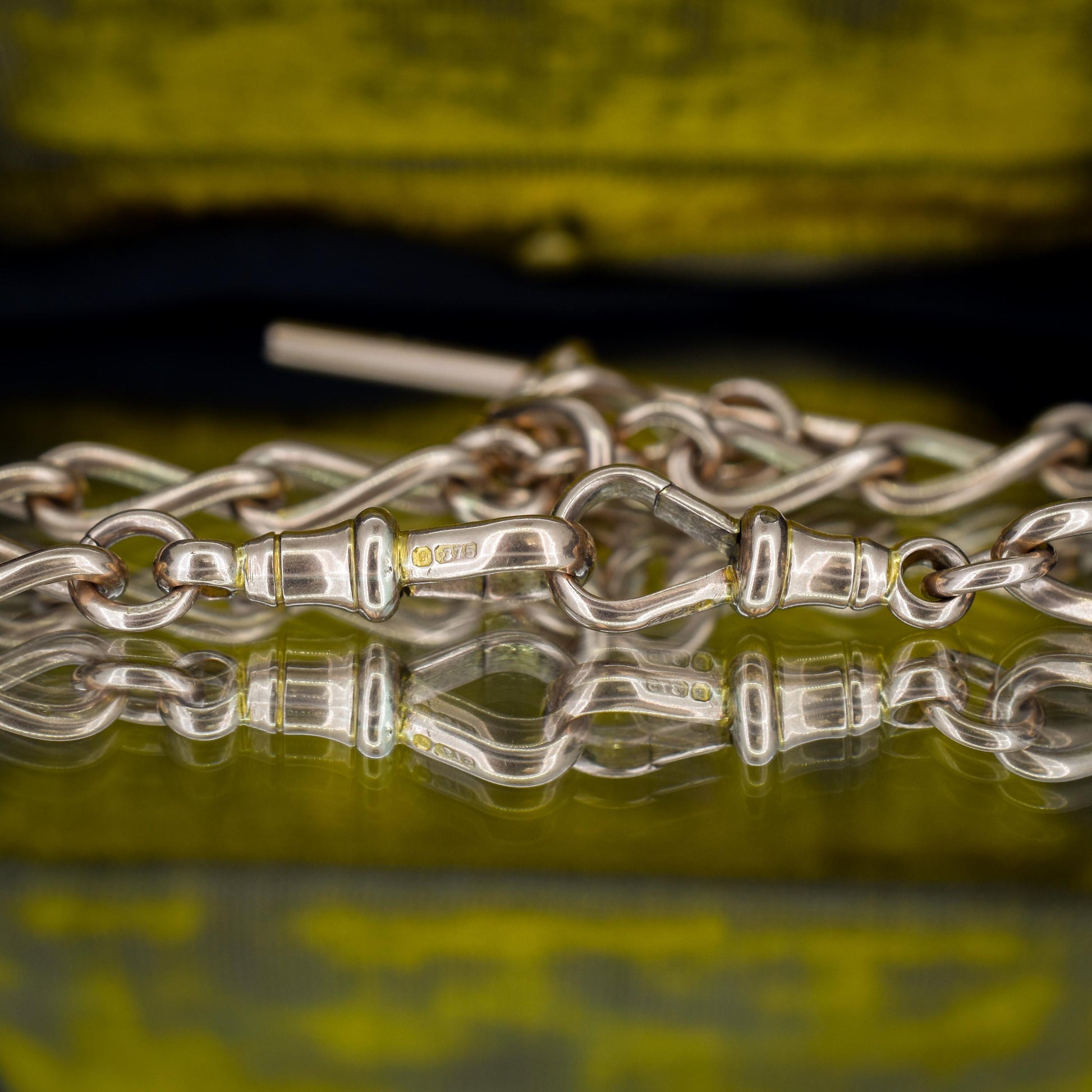 Antique 9ct Gold Oval Link Albert Watch Chain Necklace | 15.5" | Chester 1923