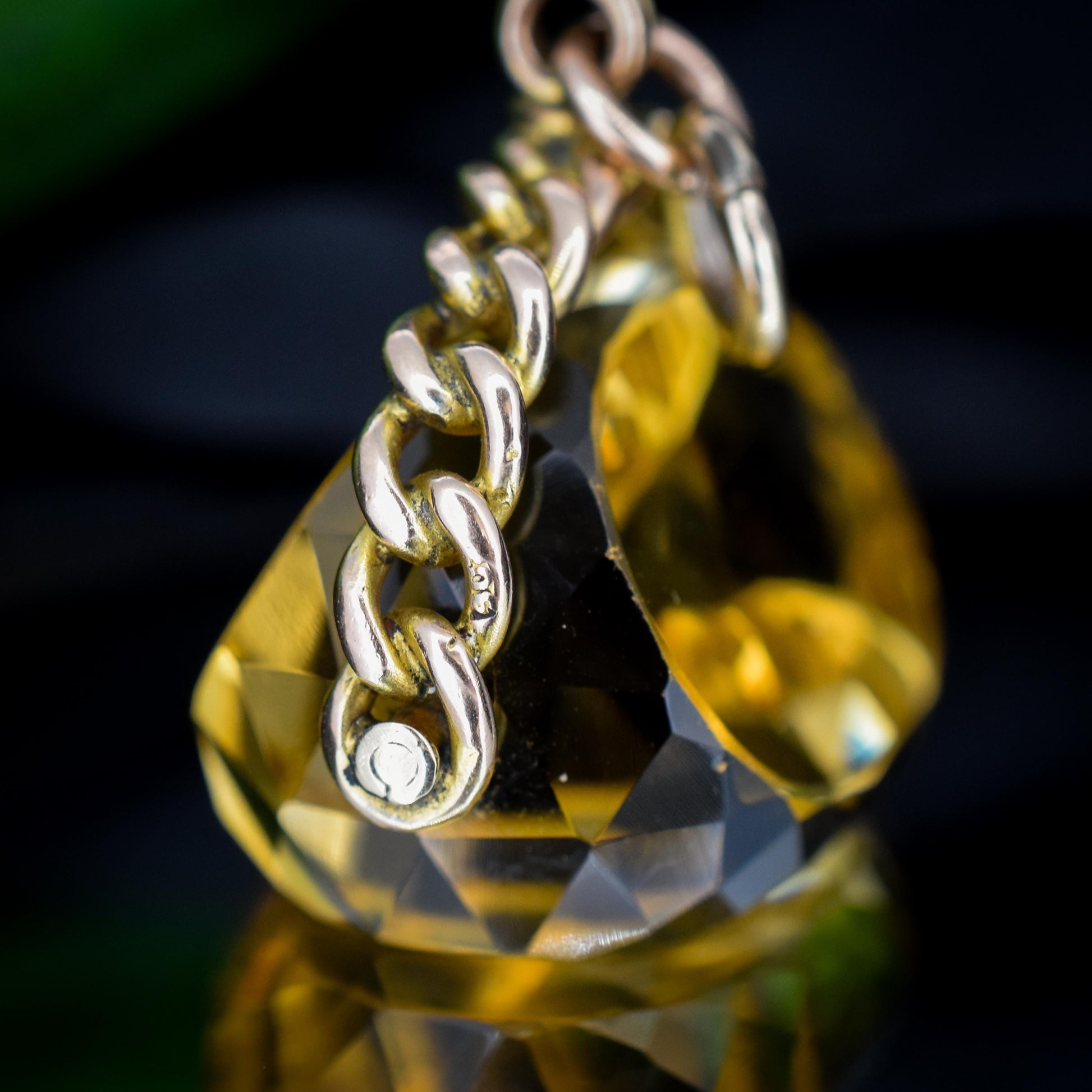 Antique Victorian Heavy Citrine Spinning Swivel Fob Gold Charm Pendant