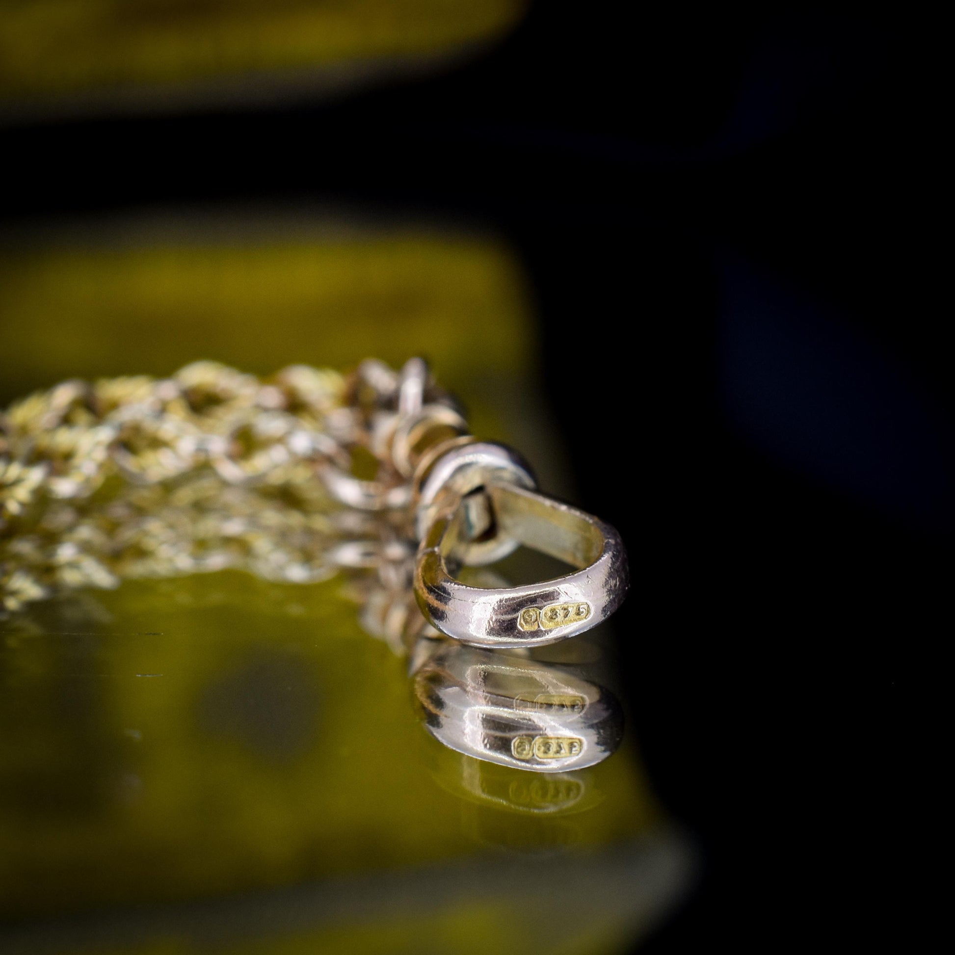 Antique '1904' 9ct Yellow Gold Fetter Link Chain Necklace 55" Length