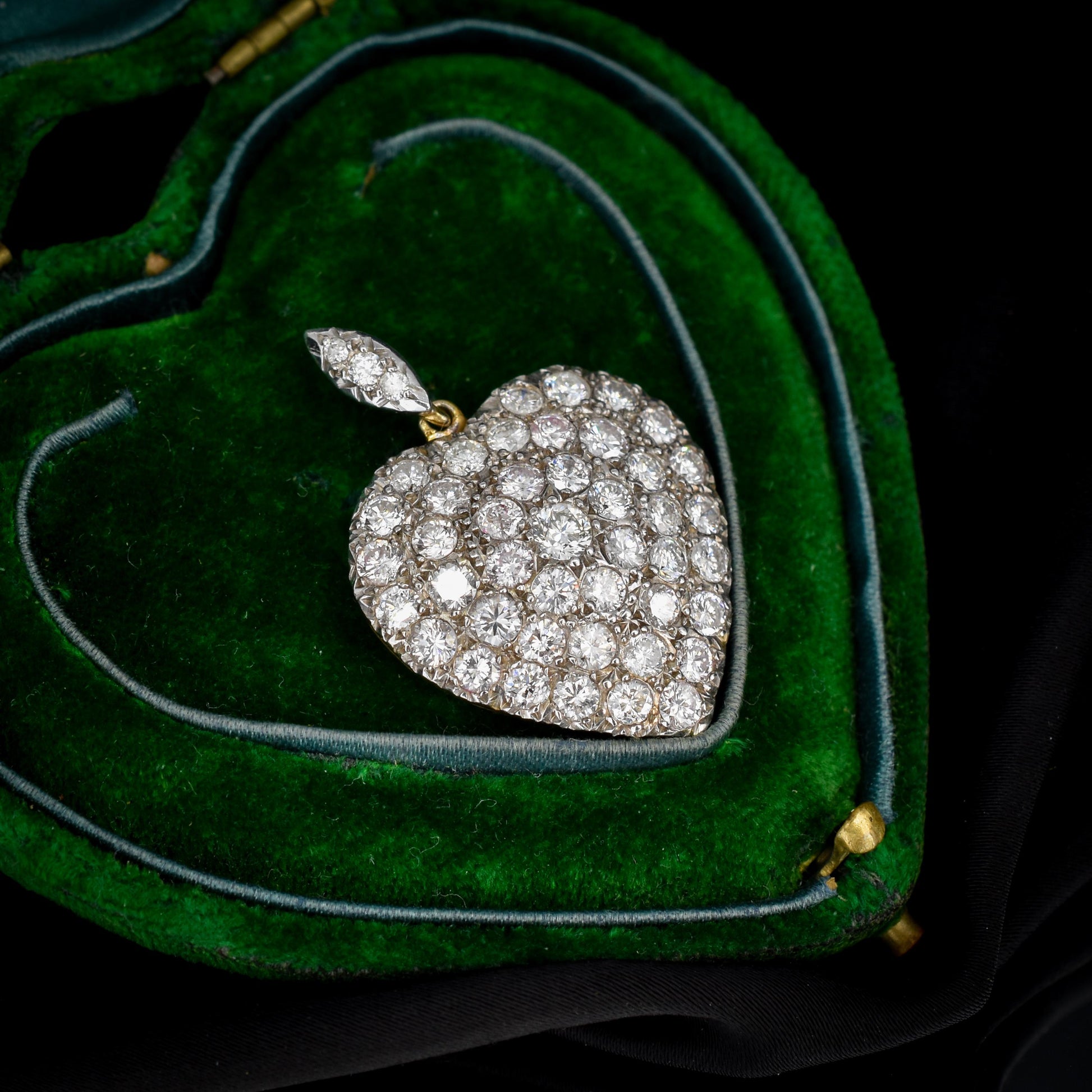Diamond Heart Pendant 4.0ct Total | Edwardian Style