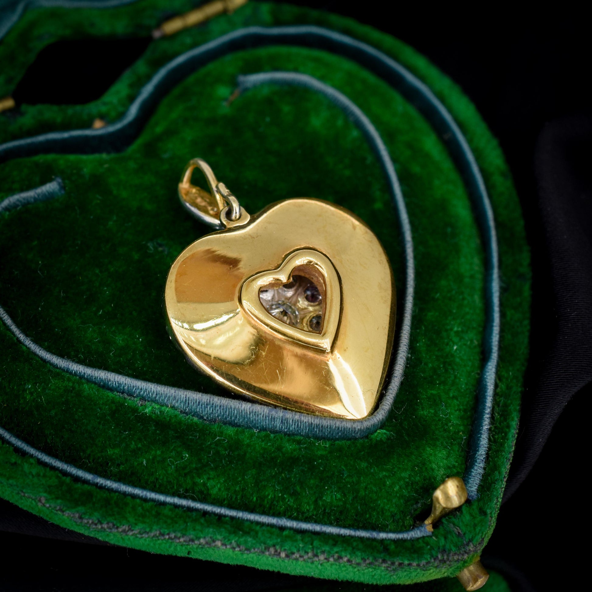 Diamond Heart Pendant 4.0ct Total | Edwardian Style