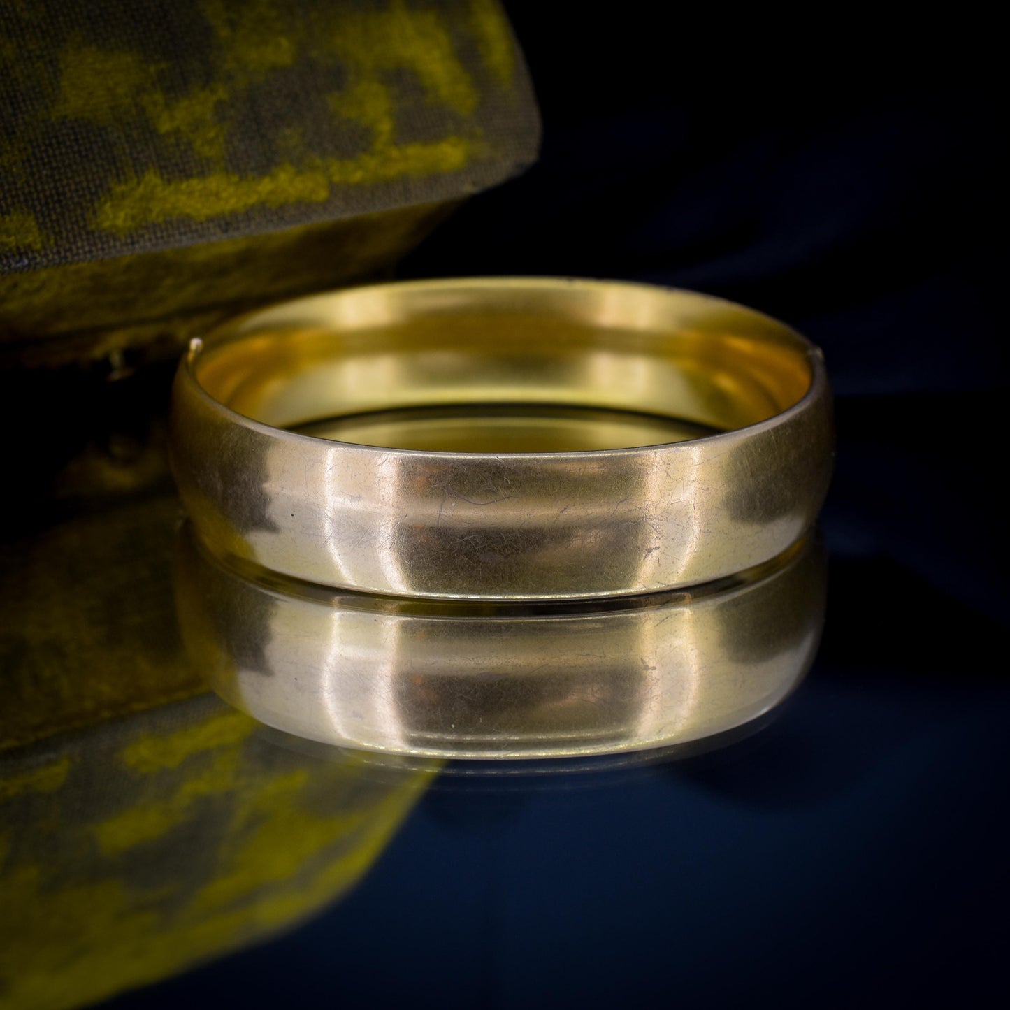 Antique 12ct Gold Filled Floral Paste Bangle Bracelet