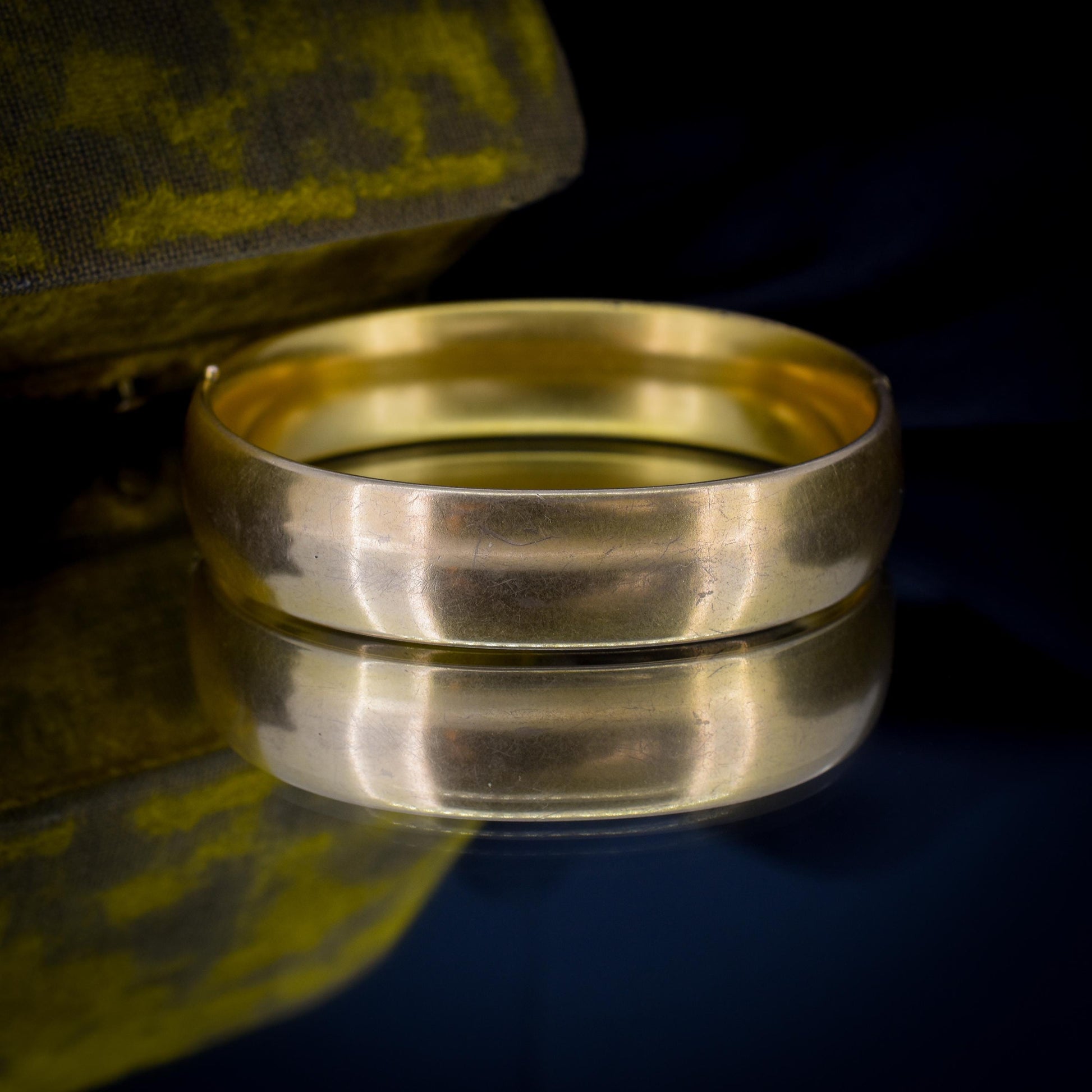 Antique 12ct Gold Filled Floral Paste Bangle Bracelet