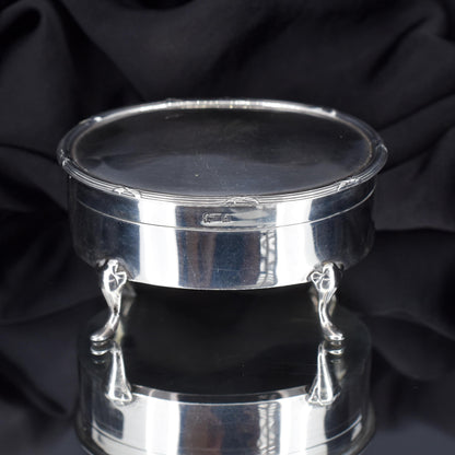 Antique Birmingham 1905 Hallmarked Sterling Silver Oval Jewellery Trinket Box