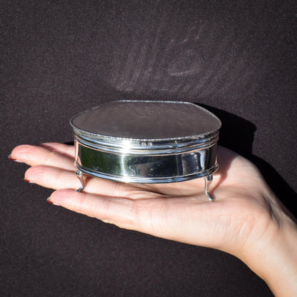 Antique Birmingham 1923 Sterling Silver Clam Trinket Jewellery Box