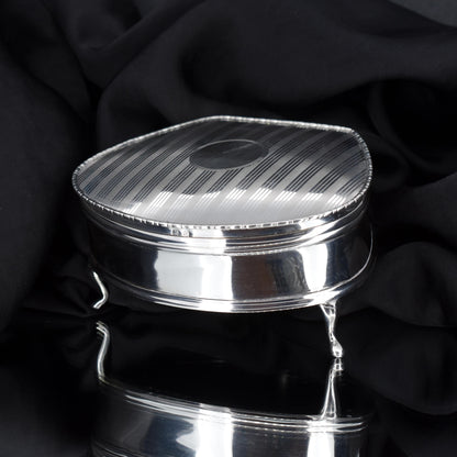 Antique Birmingham 1923 Sterling Silver Clam Trinket Jewellery Box