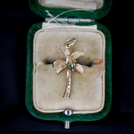 Vintage Palm Tree 9ct Gold Charm Pendant | Birmingham 1978