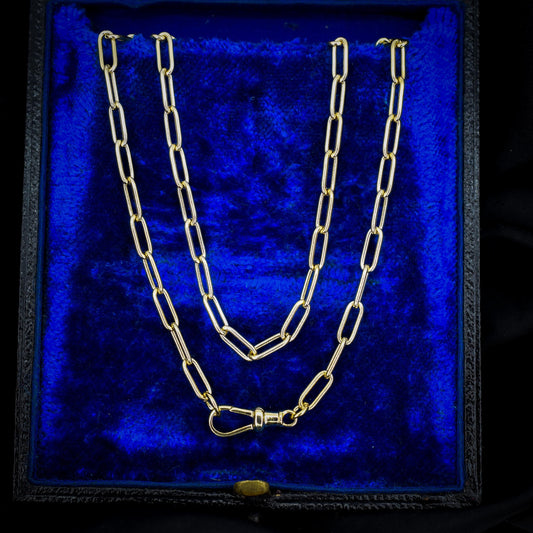 Vintage Gold on Sterling Silver Paper Link Chain Necklace | 23.5"