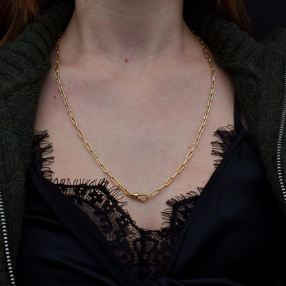 Vintage Gold on Sterling Silver Paper Link Chain Necklace | 23.5"