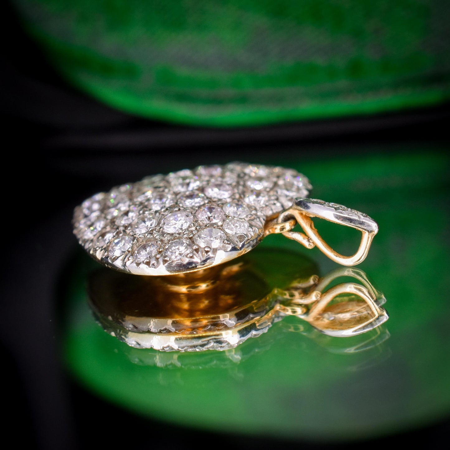 Diamond Heart Pendant 4.0ct Total | Edwardian Style