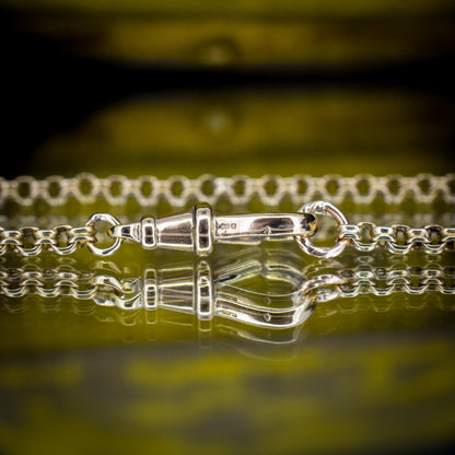 Antique 9ct Gold Round Link Chain Necklace with Dog Clip | 17.5"