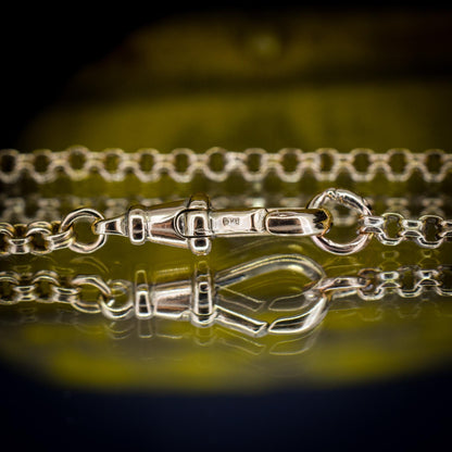 Antique 9ct Gold Round Link Chain Necklace with Dog Clip | 17.5"