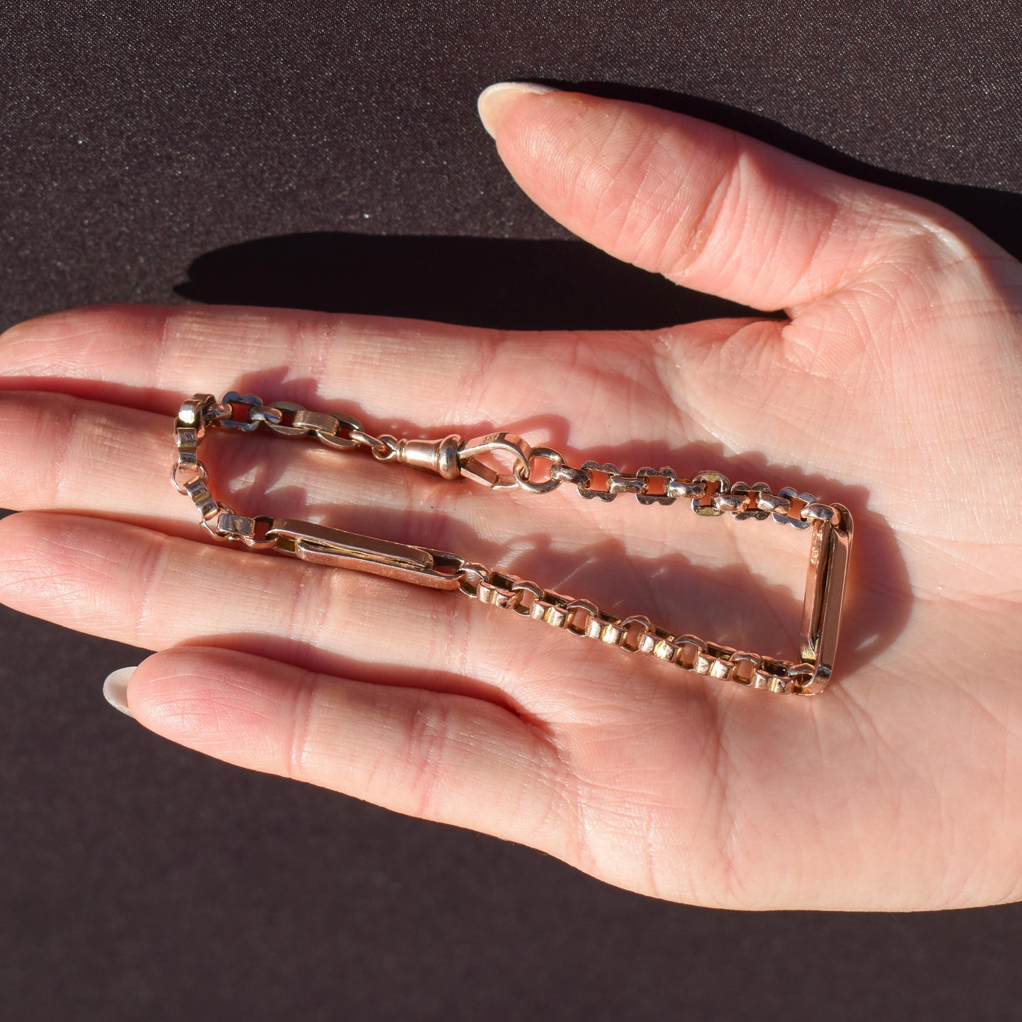 Antique Fancy Link 9ct Gold Chain Bracelet | 8"